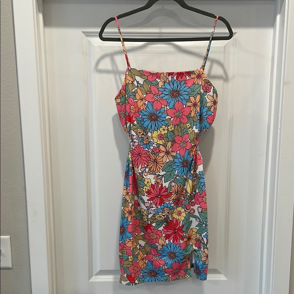 Floral Multicolor Spaghetti Strap Dress